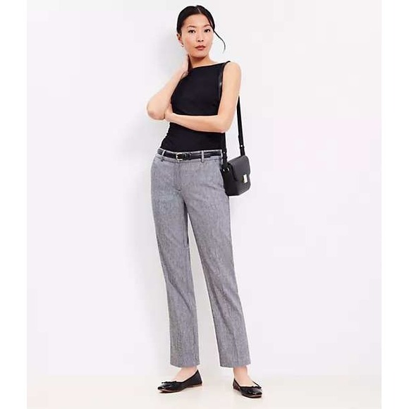 Finity Pants - Finity Womens Grey Herringbone Straight Leg Dress Pants Workwear Trousers (66)